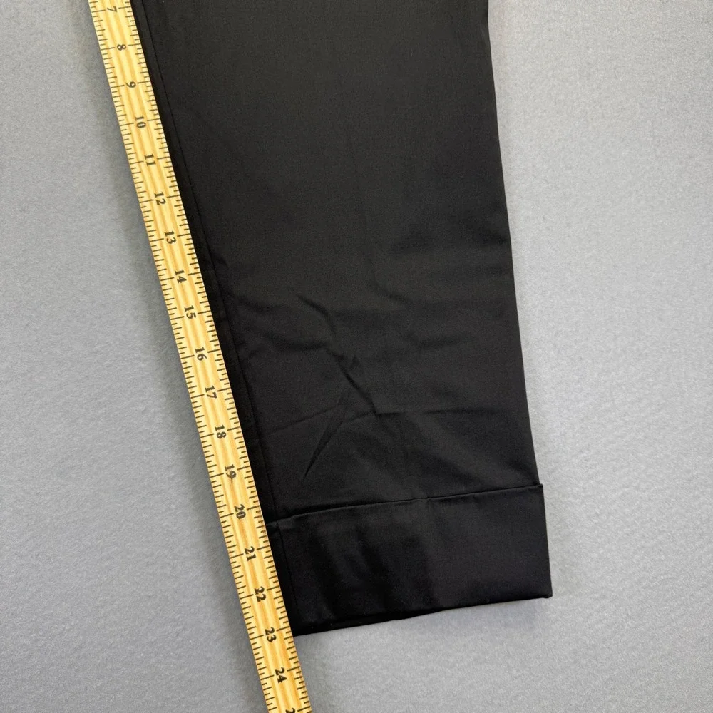 Chico's Secret Stretch Straight‎ Leg Cuffed Crop Black Pants Size 2.5 US 14 NEW